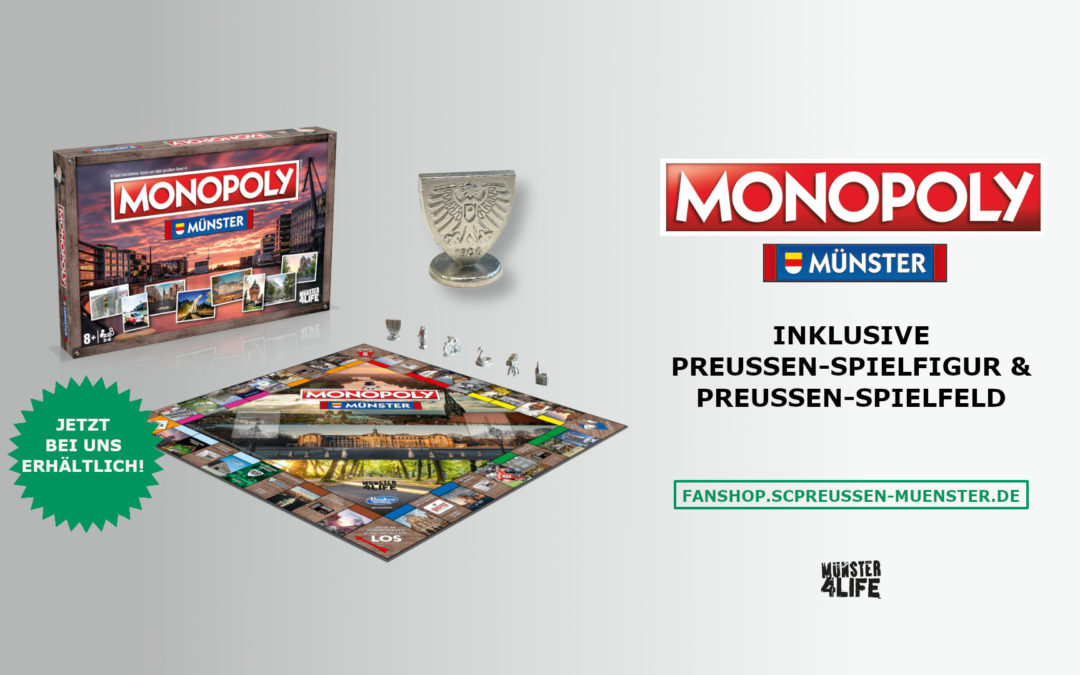 „Münster Monopoly“ mit Preußen-Spielfigur und eigenem Feld