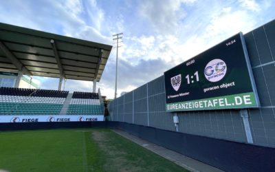 Neue Videowall im Preußenstadion am Samstag erstmals im Einsatz