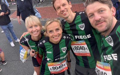 Glückliche „Preußen Runstars“ beim Münster Marathon