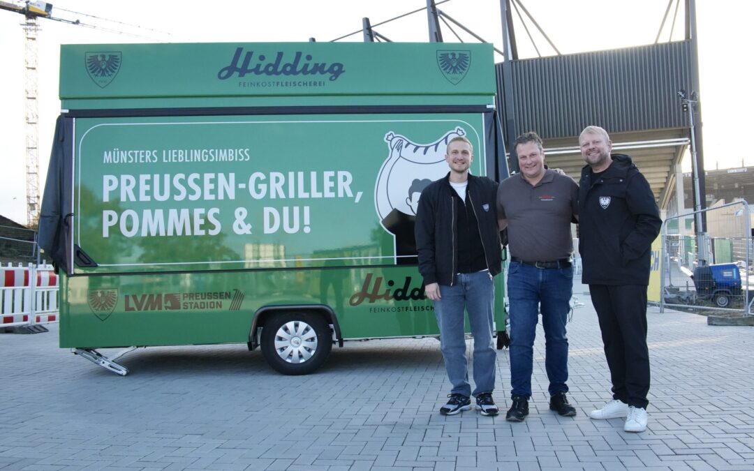 Preußen-Grillmobil komplettiert das kulinarische Angebot vor dem LVM-Preußenstadion 